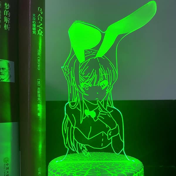 3D Illusion Anime Lampe til Børn, Farveskiftende Natlamper