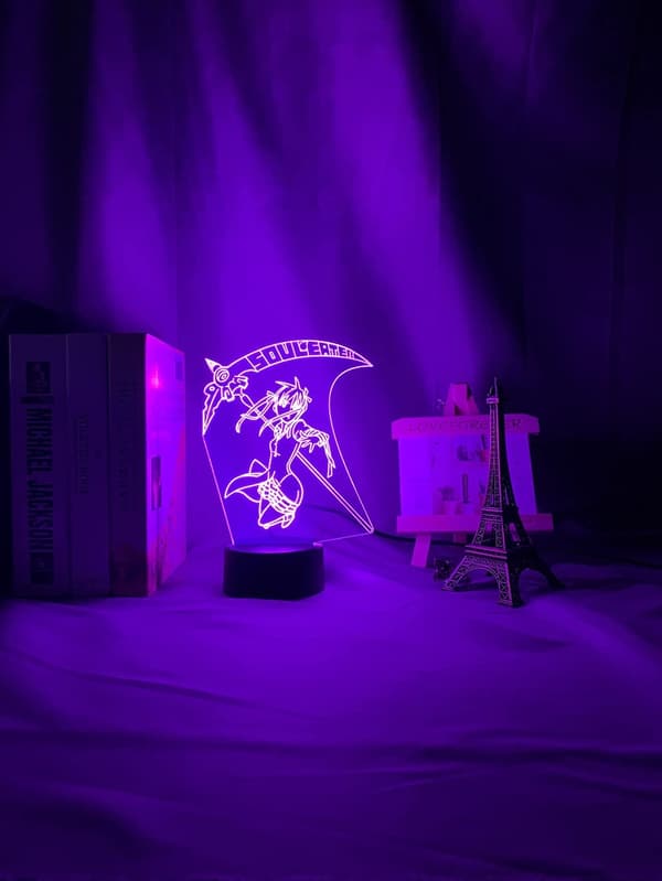 Anime Soul Eater Maka Albarn Figur Børn Led Natlampe til