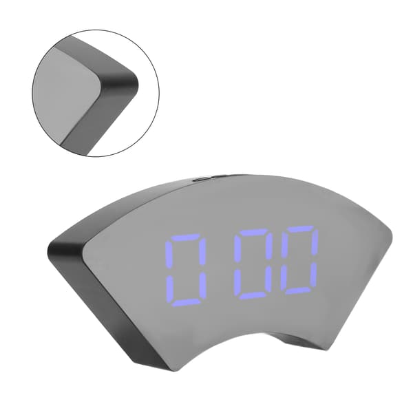 Klocka Enkel Elektronisk LED USB Mute Digital Väckarklocka för Kontor Sovrum Vardagsrum Blå