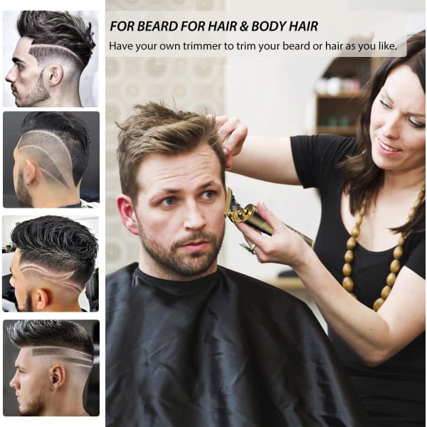 Hårklippare för män, sladdlös hårklippare uppladdningsbar skäggtrimmer, Zero Gapped T Blade Liners Grooming Hårklippningskit, presenter till män make Bronze
