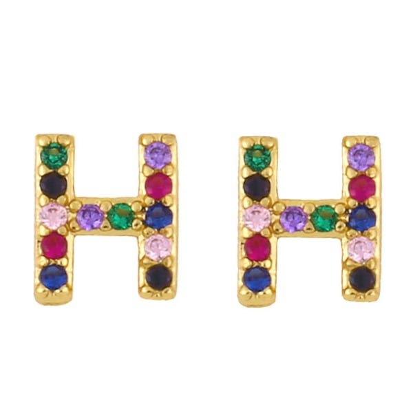 Örhängen  Post Rainbow Cubic Zirconia Guldpläterad