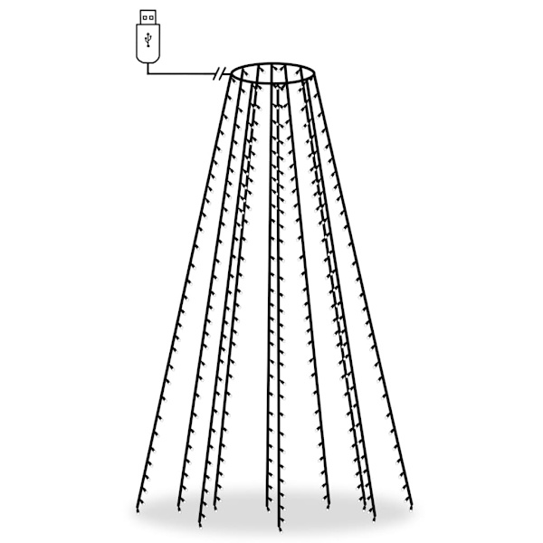Julgransbelysning 300 LED blå 300 cm