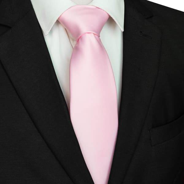 Ensfarget slips for menn, 3,15\" × 57\" Jacquardvevd satengpolyester formelt slips, elegant forretnings- og bryllupshalstøy for konfirmasjon, ce Light pink