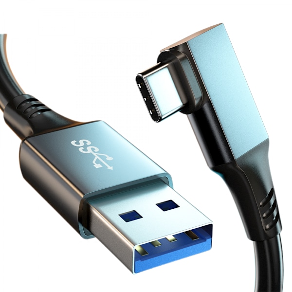 Galaxy S10 Oplader USB Type-C Kabel 90 Grader Holdbart Nylon