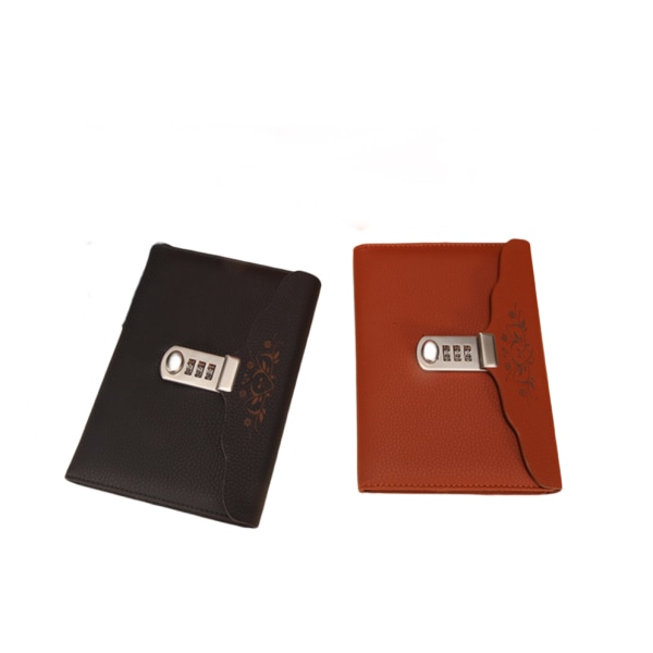 Lås dagbok Läder Journal Skriva Notebook Planner, Organiz