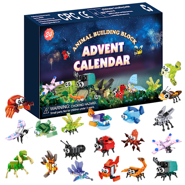 2024 Ny Jul Insekter, Havdyr, Byggeklodser Blind Box Julekalender 24 Gave Halloween Nedtælling Blind Boxes