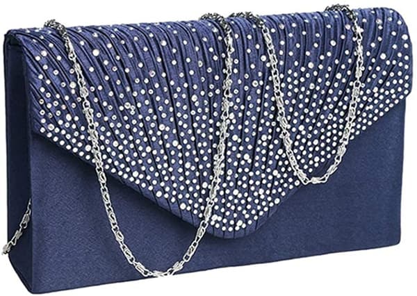 AVEKI Dame Aften Håndtasker Brude Bryllup Taske Håndtaske, Navy Blå