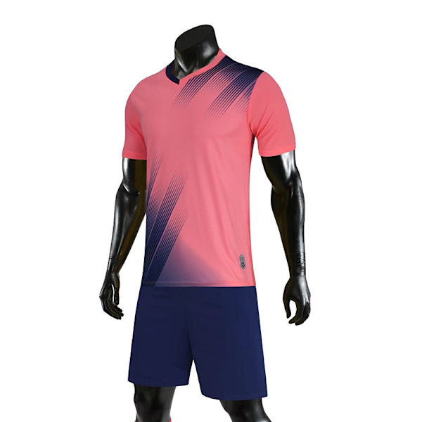 Andningsbara träningsdräkter för fotbollströjor för män och barn Löpset Snabbtorkande jogging sportkläder Fotboll Sportkläder set Pink XL