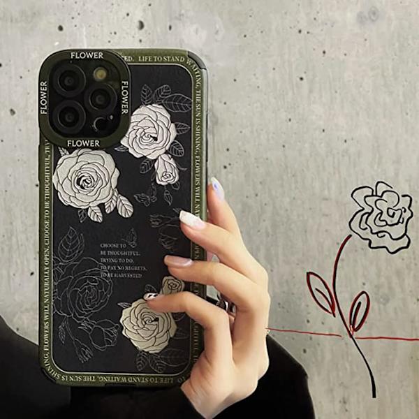 Kompatibel med iPhone12pro skyddande fodral fransk blomma P