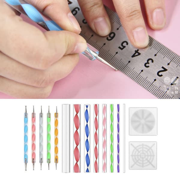 18 stk Premium Akryl Stang Stencil Dotting Pen Art Set Pen Dotting Tool