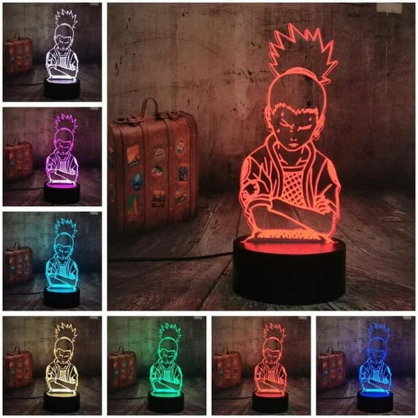 Naruto Kakashi Uchiha Sasuke 3D Illusjon Nattlys Lampe Sm