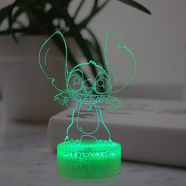 Lilo och Stitch nattlampa för rum 3D visuell illusion
