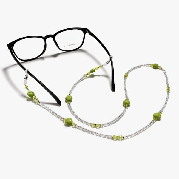 4 st färgade maskband pärlade glasögonkedjor damhalsband