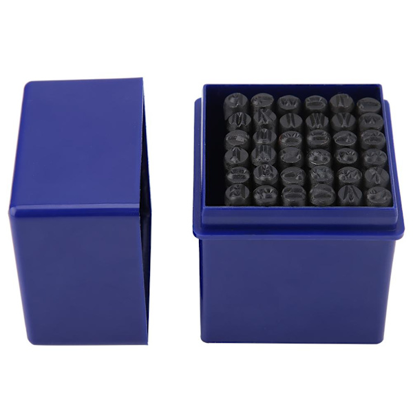 36 st/set 5 mm stål alfabet bokstav & nummer stans punch stansverktygssats