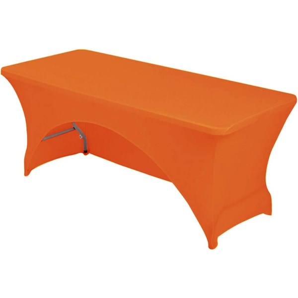 Spandex bordsduk 8 fot. Monterad polyester bordsduk Orange