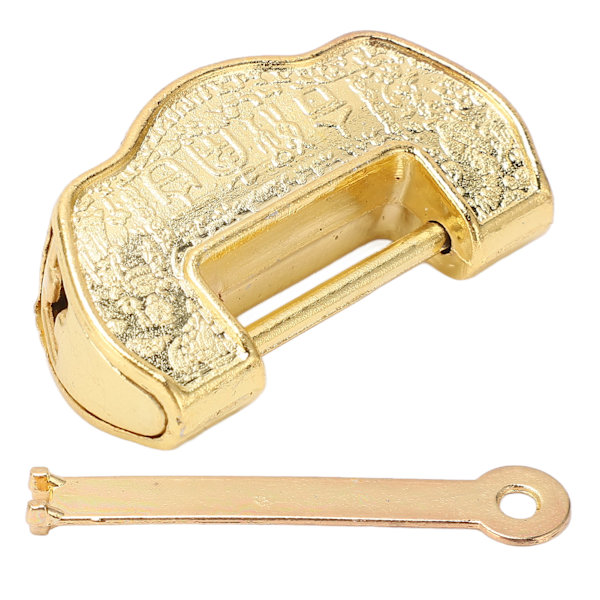 Vintage Låse Nøgle Zink Legering Vintage Horisontal Åben Messing Hænglås med Nøgle til Smykkeæske Kuffertskuffe Hjemmeindretning