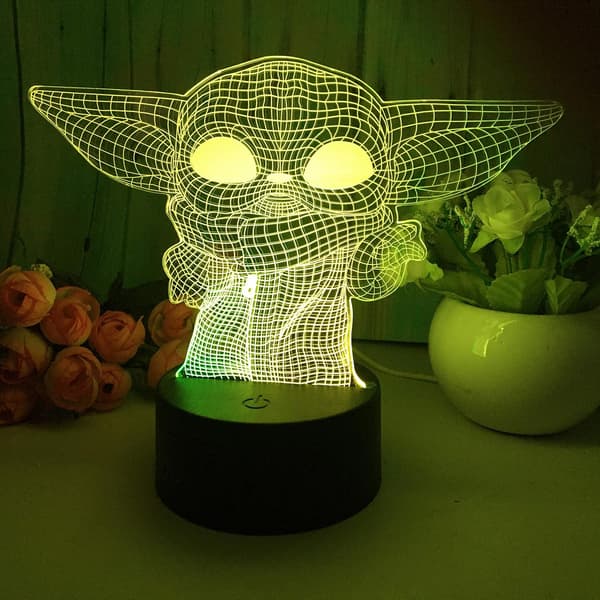 3D Illusionslampe Natlampe til Børn 7 Farve LED Touch Remo