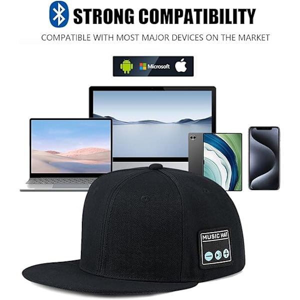 Bluetooth-pipo, Bluetooth-pipo, Bluetooth-pipo miehille, Trendikäs älypipo, Miesten baseball-lippis Black