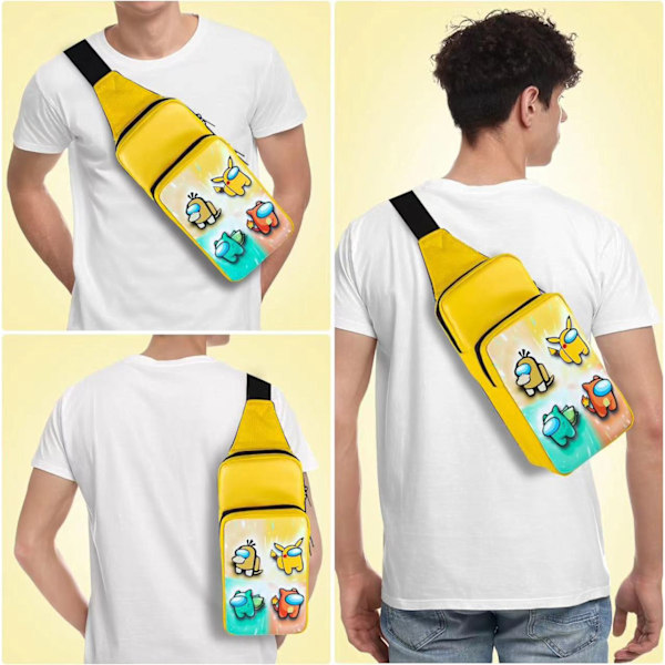 Søt reiseveske for Nintendo Switch/Lite/OLED/Steam Deck, bærer crossbody skulder brystveske for NS SD konsoll dock Joy-Cons tilbehør lagring Yellow