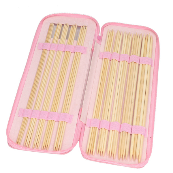 40 st bambu stickor dubbla spetsiga långa virknålar för tröjor handskar 2,5 till 6,0 mm