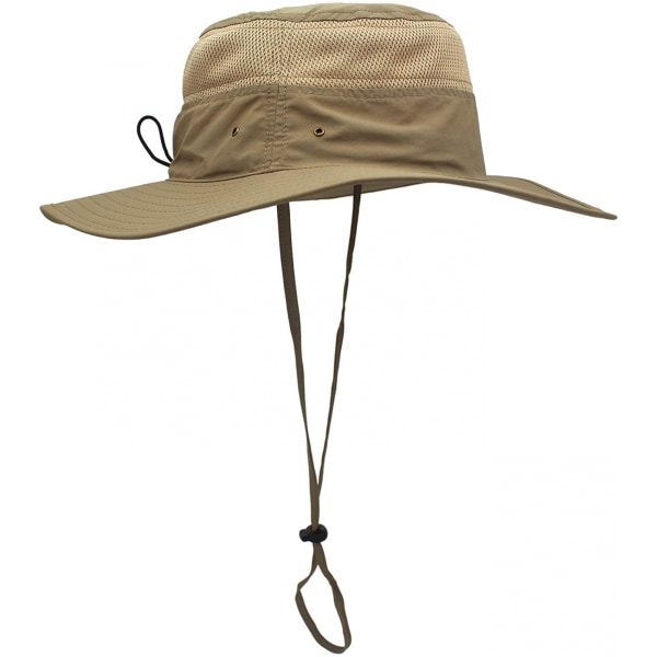 Hatt för män Solhatt UPF 50+ Bred Brätte Bucket Hat Vindtät Fiske Dark Khaki