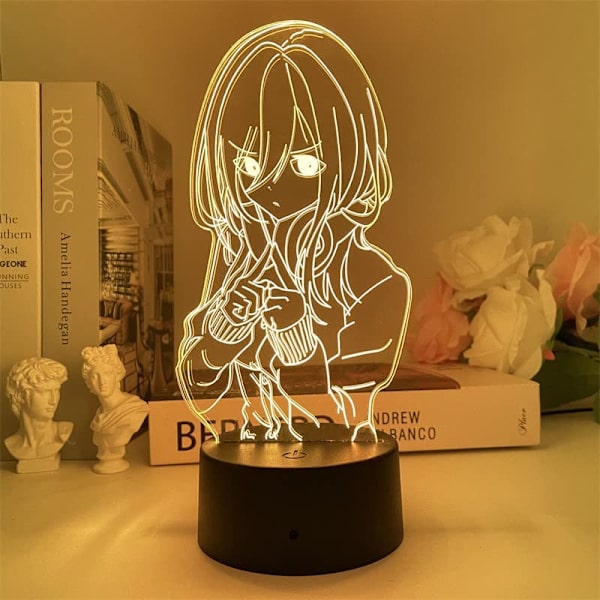 The Quintessential Quintuplets Anime Nakano Miku -hahmo RGB 3D yövalo taide kotikoriste USB makuuhuoneen pöytälamppu lapsille syntymäpäiville/lomalle/juhliin/