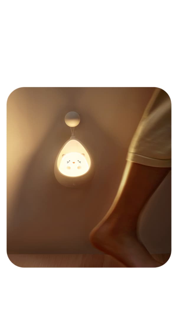 Smart Natlampe Bevægelsessensor Varmt Lys USB Genopladelig C