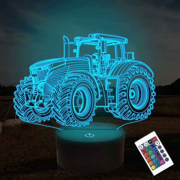 Traktor 3D Illusion Nattlampa, Attivolife 16 Färgbyte