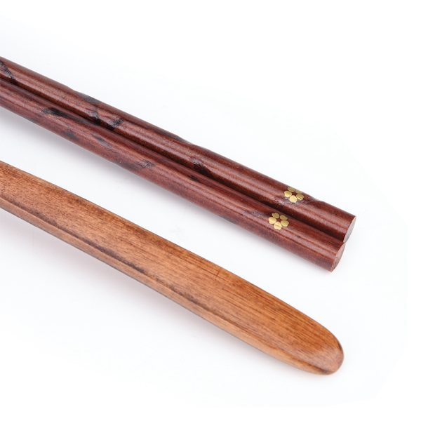 Träsked Träpinnar Bestick Set Bärbar Utomhus Resebestick (#07)