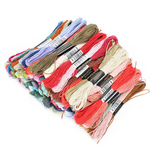 150 stk broderigarn flerfarget korssting floss polyester bomullsspoler 8 meter