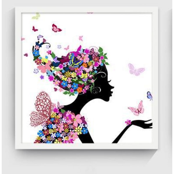 Flower Fairy 1 Wall Art Canvas Print Plakat, Simple Fashion Aquarel Art Drawi