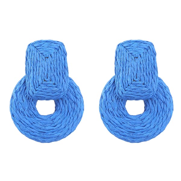 Raffia Runde Dråpe Øredobber, Rattan Hoop Dingle Øre