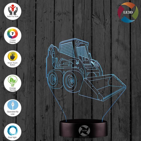 3D Optisk Illusjon Nattlys - 7 LED Fargeskiftende Lampe