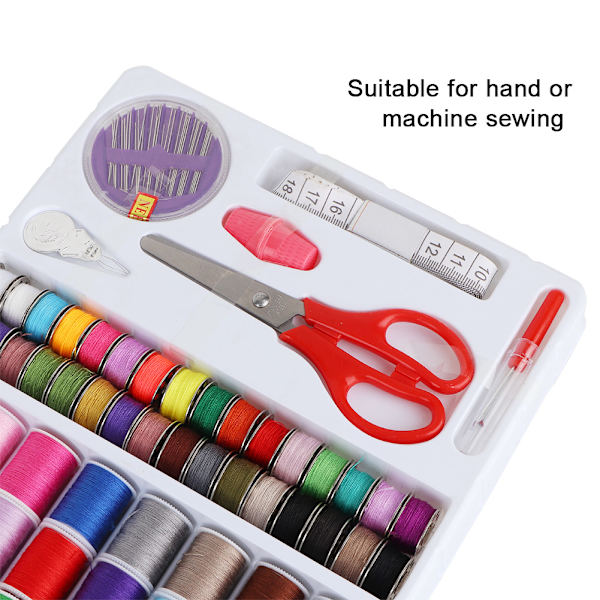 64PCS Färgglad Handmaskin Sytråd Sats Kläder Snöre Spole Box FR-196