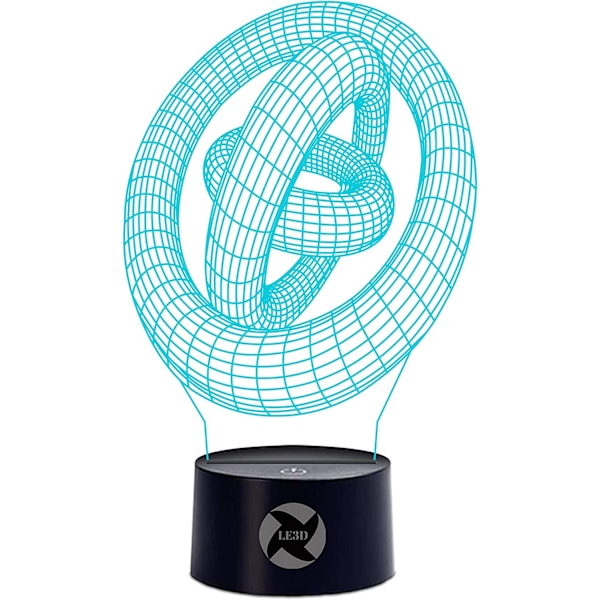 3D optisk illusionsnattlampa - 7 LED-färgförändrande lampa