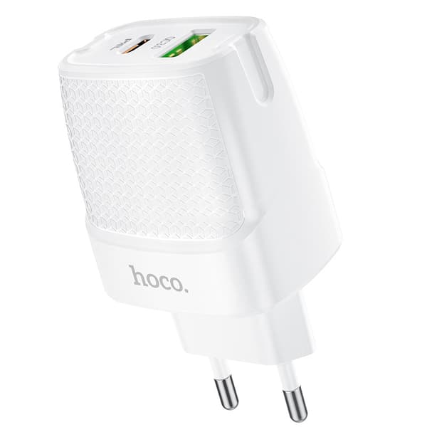 hoco. C85A Yilang dual-port PD20W+QC3.0 oplader til Apple 12