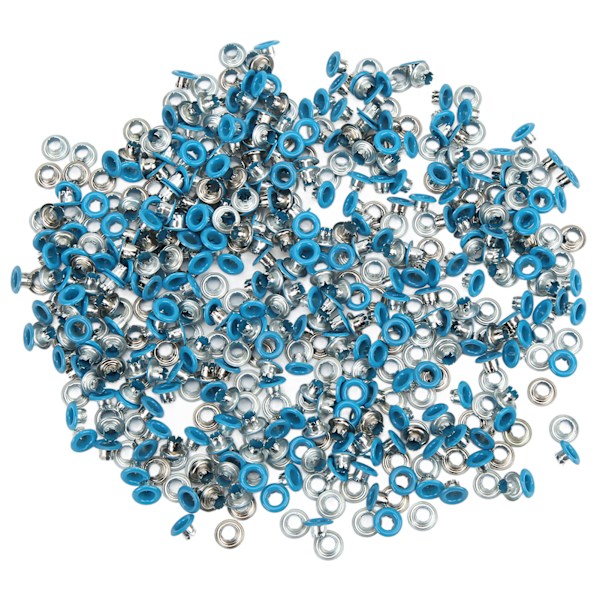 500 st Öglett Grommet Rund Kant Färg Fint Utövande Bra Seghet Metall Öglor för Skor KläderBlå