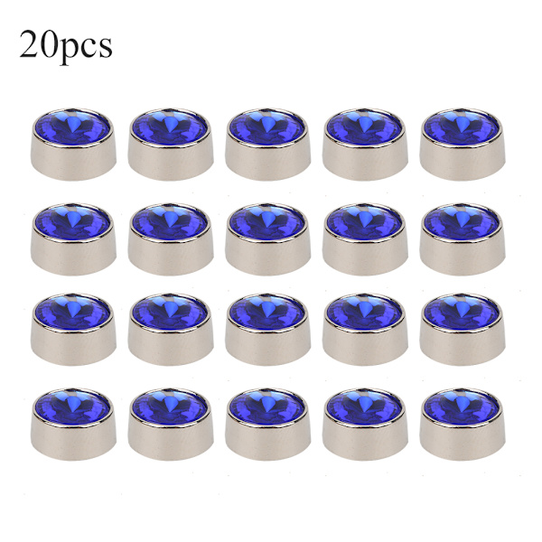 20 stk. nitte studs runde legering DIY sko tøj tasker dekoration med 20 stk. skiver 12mm dybblå