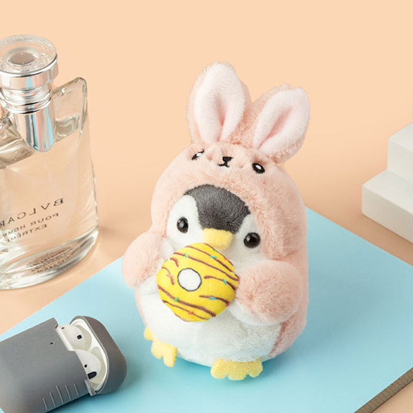 Påske Søde Kanin Nøgleringe Kawaii, Klæd Op Pingvin Serie, Kanin Pingvin, Søde Nøgleringe til Rygsække, Kawaii Dyr Nøglering Rabbit