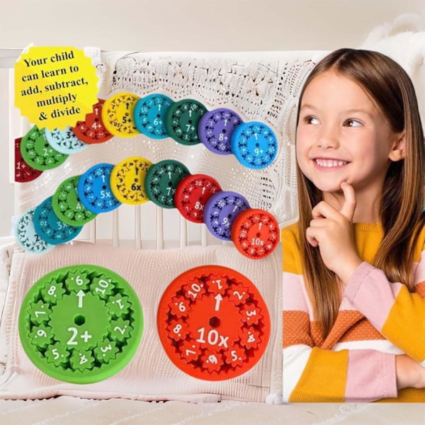 Matemaattiset fidget-spinnerit, matemaattisten tosiasioiden fidget-spinneri, yhteenlasku- ja vähennyslasku-fidget-spinneri lelu lapsille, matematiikan oppimis- ja koulutuslelupeli Add and subtract 9 PCS