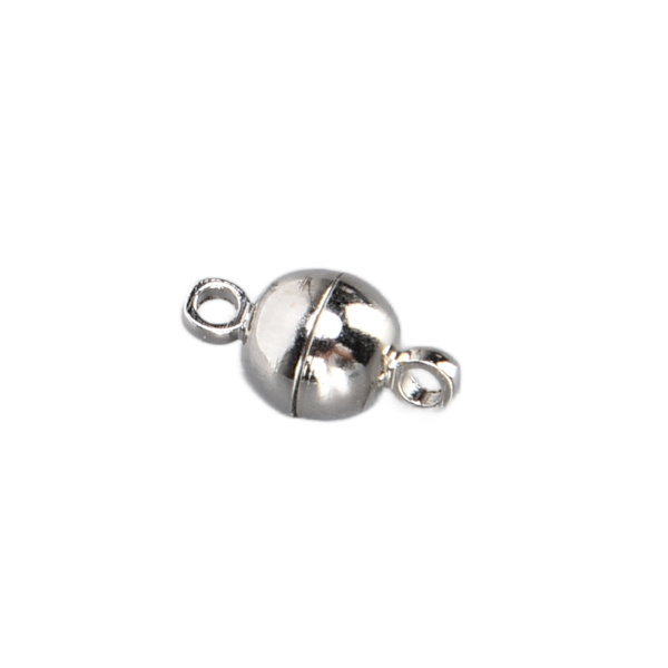 20 sett magnetiske låser runde messing fasjonable smykkelåser for DIY håndverk halskjeder armbånd øredobber making Silver