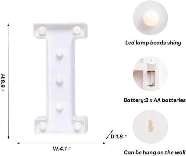 LED Bogstav Lys Alfabet Lysende Skilt til Natlampe Hjem
