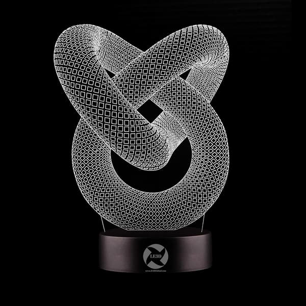 3D Optisk Illusions Natlampe - 7 LED Farveskiftende Lampe