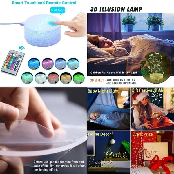 Sød Killua 3D Farverig LED Belysning Natlampe Populær Ani