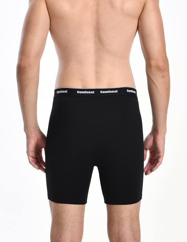 Herre 6-pakning Boxer Briefs Bløde Åndbare Undertøj S-XXL Open Fly Black Grey 3XL