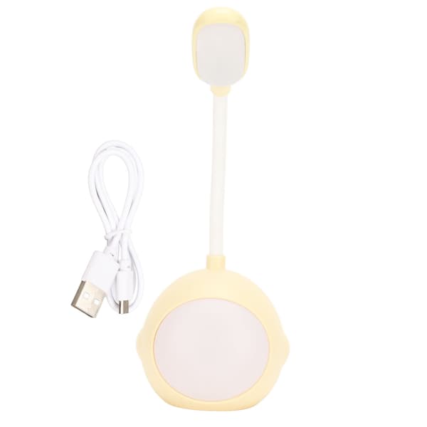 LED Liten Skrivebordslampe Mykt Lys Øyebeskyttelse Student Barn Studerelampe for Skrivebord Soverom Sengeside Sovesal Gul