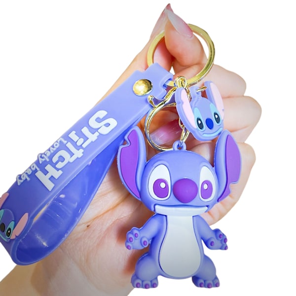 Piirroshahmo avaimenperät tytöille ja pojille, söpö Kawaii avaimenperä, reppu avaimenperä tarvikkeet ranneke avaimenperä auton riipukset, yllätys syntymäpäivälahjat Purple