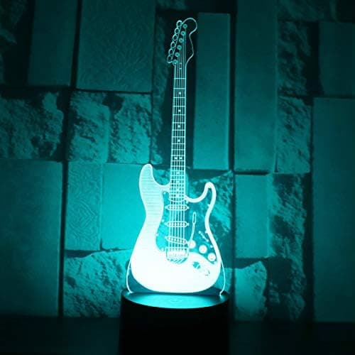 3D Natlampe Elektrisk Guitar Moderne 3D Illusion LED 7 Farver