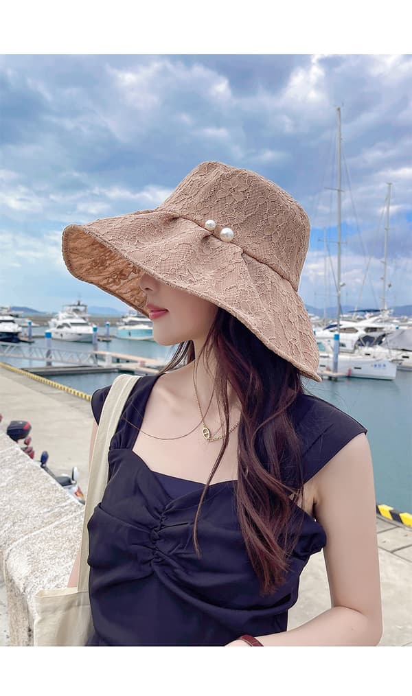 Dame Floppy Solhat UV Beskyttelse Foldbar Rul Op Strand H Khaki