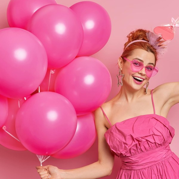 129 st Hot Pink Ballonger Latex Magenta Ballonger Olika Storlekar 18 12 10 5 Tums Festballong Kit för Alla Hjärtans Dag Födelsedag Baby Shower Bröllop Pr Hot Pink